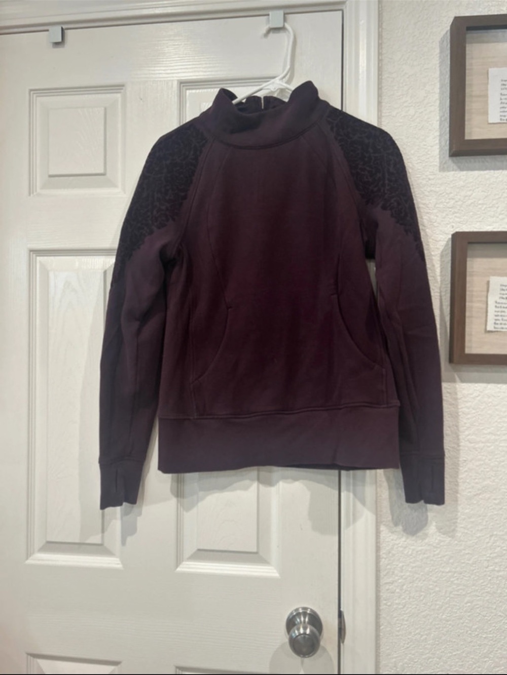 Lululemon Floral Flock Pullover Sweatshirt in Black Cherry